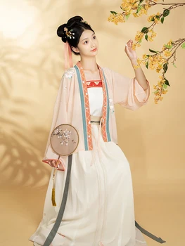 Moteris Senovės Kinų Tradicinės Elegantiškas Hanfu Suknelė Rytų Song Dinastija Siuvinėjimo Princesė Pasakų Suknelė 3 Gabalas Rinkiniai DWY4399
