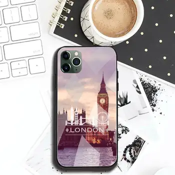 Londono big benas Autobusų Telefono dėklas Grūdintas Stiklas iPhone 11 Pro XR XS MAX 8 X 7 6S 6 Plus SE 2020 atveju