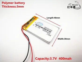 5vnt Litro energijos baterija Gera Qulity 3.7 V,400mAH,303048 Polimeras ličio jonų / Li-ion baterija ŽAISLŲ,CENTRINIS BANKAS,GPS,mp3,mp4
