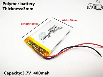 5vnt Litro energijos baterija Gera Qulity 3.7 V,400mAH,303048 Polimeras ličio jonų / Li-ion baterija ŽAISLŲ,CENTRINIS BANKAS,GPS,mp3,mp4