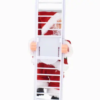 Elektros Santa Claus Laipiojimo Laiptais Lėlės Žaislas Kalėdos Šalies Namų Sienos Decoratio 63HE