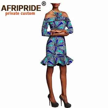 Afrikos Suknelės Moterims Atsitiktinis Suknelė Atitikimo Spausdinti Karoliai Grynos Medvilnės Plius Dydžio Mini Suknelė Atsitiktinis Suknelė Ankara A1825041