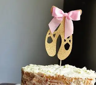 Blizgučiai Ballerina bateliai Cupcake Rėžtuvės gimtadienis, Vestuvės kaime Nuotakos Dušas Dalyvavimo Šalies maisto susitvarko