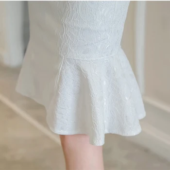 BGTEEVER Plius Dydis 5XL Elegantiškas Gėlių Nėrinių Undinė Moterų Mini Sijonai Aukšto Juosmens Bodycon Slim Trumpą Suknelę femme 2019