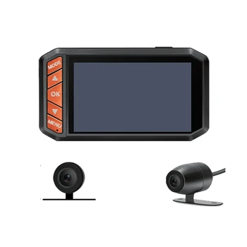 1080P HD Motociklo DVR 2.7 colių LCD Dual Camera Motociklą Brūkšnys Cam Video DV123
