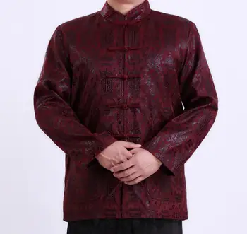 Rudenį, žiemą ilgomis rankovėmis vidutinio amžiaus Kinų tunika kostiumas vyro striukė vyrams švarkas paltai mens Tango kostiumas Kinų stiliaus stovėti apykaklės