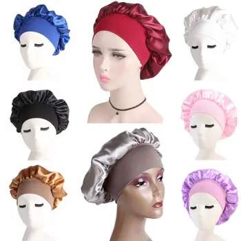 Nauja 2019 Ilgų Plaukų Priežiūra Moterims Satino Variklio Dangčio Bžūp Nakties Miego Skrybėlę Šilko Galvos Wrap Reguliuoti Dušo Kepuraitės