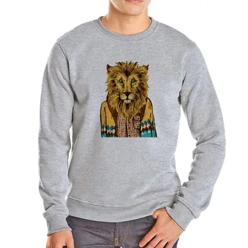 Tapyba liūtas palaidinukė kietas gyvūnų vyrų hoodie geros kokybės medvilnės atsitiktinis hoodies mielas liūtas streetwear originalus prekių viršūnės