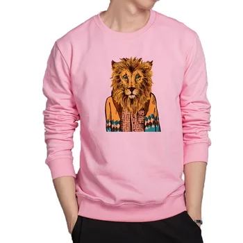 Tapyba liūtas palaidinukė kietas gyvūnų vyrų hoodie geros kokybės medvilnės atsitiktinis hoodies mielas liūtas streetwear originalus prekių viršūnės