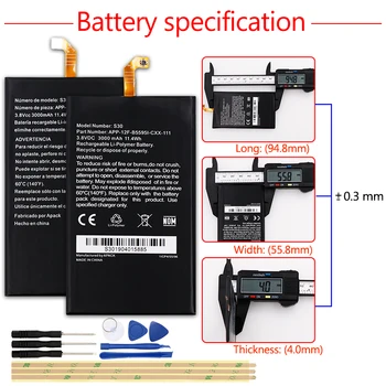 JRZ 3.8 V 3000mAh Aukštos Kokybės baterija KAČIŲ S30 Mobiliojo telefono Baterijos Pakeitimas Bateria KAČIŲ S30 su Įrankių Rinkinys