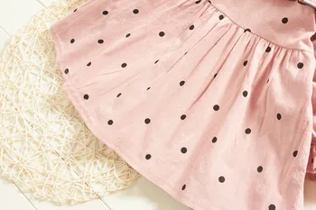 Vasaros Suknelė Bamblys Baby Vaikų Mergaičių Peter Pan Apykaklės Polka Dot Princesė Suknelė Drabužius платье 2021 нарядные