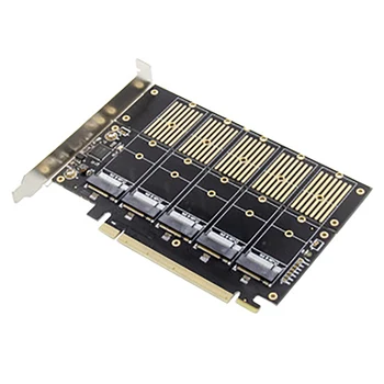 PCI-E X16 Adapterio plokštę, JMB585 Chip M. 2 Mygtukas B NVMe SSD Plėtros Kortelę NGFF Kietojo Disko Adapteris Kortelės