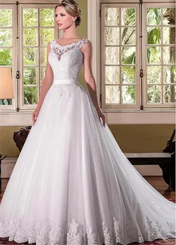 Samtelis Iškirpte A-Line Wedding Dresses Matyti Per Nugaros Vestuvinės Suknelės 2020 Individualizuoti Formaliojo Sodas Vestuvių Dėvėti Plius Dydis