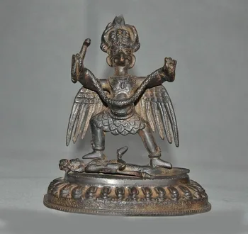 Vestuvių dekoravimas senojo Tibeto Budizmo šventykla bronzos Redpoll Sparnuotas Garuda Paukštis Erelis Budos Statula