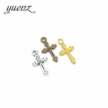YuenZ 25pcs Antikvariniai sidabro spalvos Pakabukai spalvos kryžius, Sidabrą, Karolius, Papuošalai Priėmimo 
