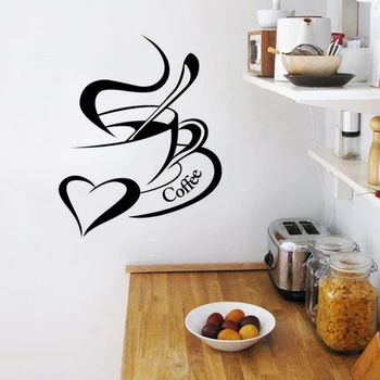 KUCADA meilės kavos siena lipdukas, skirtas namų puošybai jam prilygintą išsilavinimą meno, lipdukas, 