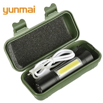 2000LM Mini COB LED Žibintuvėlis 3 Apšvietimo Režimas Vandeniui USB Įkraunamas Žibintuvėlis Stilingas Nešiojamas Naktinio Apšvietimo kempingas