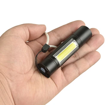 2000LM Mini COB LED Žibintuvėlis 3 Apšvietimo Režimas Vandeniui USB Įkraunamas Žibintuvėlis Stilingas Nešiojamas Naktinio Apšvietimo kempingas