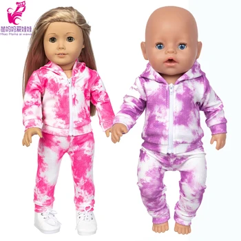 43 Cm Baby Doll Hoodie Džemperis 18 Colių Amerikos Og Mergina Lėlės Drabužiai Kaklaraištis Dažų Sluoksnį Mergina Dovanos Lėlės Komplektai