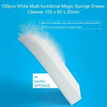 100vnt/set White Daugiafunkcinis Magija Sponge Trintukas Cleaner 100 x 60 x 20mm virtuvės assessoires indų plovimo kempinė trintukas