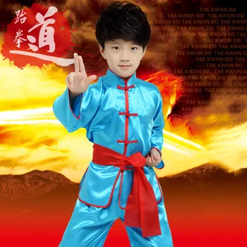 Aukštos kokybės vaikų kovos menų drabužių ilgas rankovėmis nustato vaikų Tai Chi Chuan gimnastika, uniformos, kostiumai
