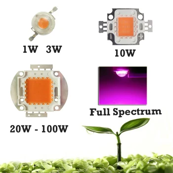 Didelės galios LED Augimo šviesos Pilno Spektro 400nm-840nm Bridgelux 3W 10W 20W 30W 50W 100W Augalų Auginimo lempos šviesos diodu (LED Diodai
