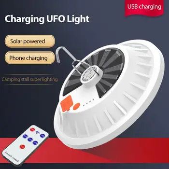 UFO Saulės Lempos, Įkraunamas Saulės energija Varomas 60 arba 120 LED Lemputė Lemputė 5-Mode, Avarinės Šviesos, Lauko Kempingas Saulės Naktį Žibintai