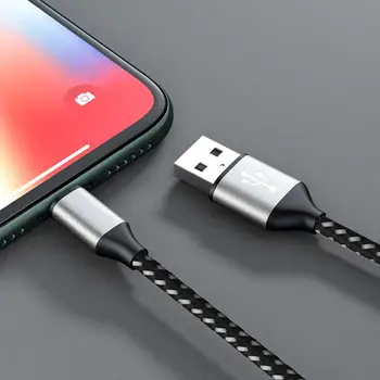 18W 2A Greito Įkrovimo Kabelį, Tipas C Micro USB Duomenų Sinchronizavimo Tinklelio Virvę Krovimo Laidas iPhone Samsung 