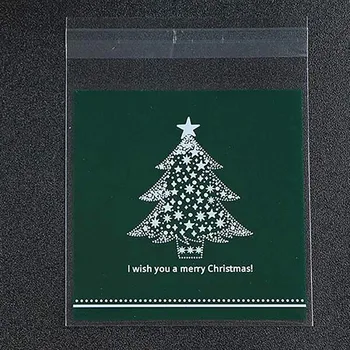 100vnt Kalėdų Eglutė Spausdinti Pakuotės Maišelis adornos de navidad kalėdinė dekoracija kalėdų kojinės asmeninį Medžio Dekoro