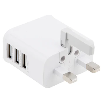 3 USB jungtys Maitinimo Sienos Kroviklis UK Plug Kelionės Adapteris, skirtas 