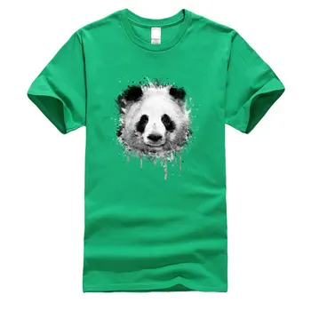 Normalus Black Marškinėliai, Abstrakčiai Grafiti Akvarelė Panda Portretas Grynos Medvilnės Mados Populiarus Tshirts Užsakymą Dovana Marškinėliai Euro
