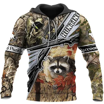 Naujas hoodie 3D spausdinimo meškėnas medžioklės kamufliažas atsitiktinis palaidinukė/hoodie/užtrauktukas hoodie mados unisex gatvės atsitiktinis marškinėlius