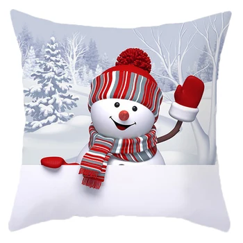45X45CM Kalėdų Užvalkalas Santa Claus Sniego Spausdinti Aikštėje Pagalvių užvalkalai Kalėdos Dekoratyvinė Pagalvėlė Padengti