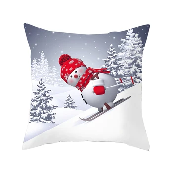 45X45CM Kalėdų Užvalkalas Santa Claus Sniego Spausdinti Aikštėje Pagalvių užvalkalai Kalėdos Dekoratyvinė Pagalvėlė Padengti