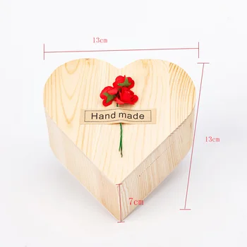 Širdies Formos Medinėje Dėžutėje Muilo Gėlių Papuošalai, Dėžutės Rankų darbo Nemirtingas Gėlę Valentino Dieną FP8