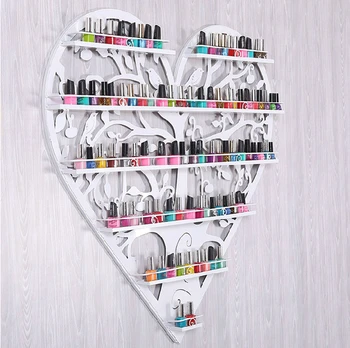 Kvepalai nagų lako display rack / širdies formos sienos nagų parduotuvės lentynos / kosmetikos display rack / mada