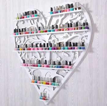 Kvepalai nagų lako display rack / širdies formos sienos nagų parduotuvės lentynos / kosmetikos display rack / mada