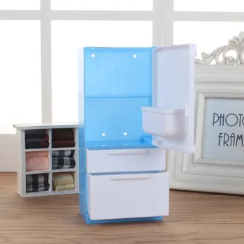 Lėlė Saldus Mini Blue Šaldytuvas Doll House Baldai Išskirtinį Realus Stiliaus Šaldytuvas Šaldiklis Šaldytuvo Lėlės Priedai