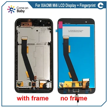 Gražus kokybės XIAOMI Mi6 LCD Ekranas Mi 6 Touch Screen + Priekyje Montuojamas pirštų Atspaudų skaitmeninis keitiklis Asamblėjos 5.15