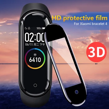 3D Apsauginis Stiklas Xiaomi Mi Juosta 3/4 Filmas Apie Mp Juosta 3/4 Smart Watch Band 4 Pilnas draudimas Soft Screen Protector Stiklo