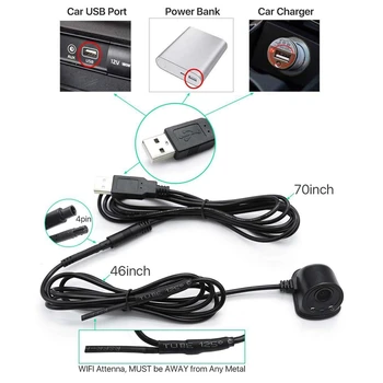 Belaidžio Automobilio Galinio vaizdo Kamera, WIFI Atbulinės eigos Kamera Brūkšnys Cam USB Mini Vandeniui Vairavimo Diktofonas, skirtą 