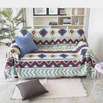 Geometrinis modelis sofa padengti Namų dekoravimo audinys Dviejų vietų sofa rankšluostį Pilnas draudimas dvipusė antklodė