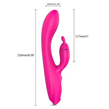 9 Dažnio Triušis G Spot Vibratorius Šildymo Klitorio Stimuliatorius Massager Sekso Žaislas A6HC