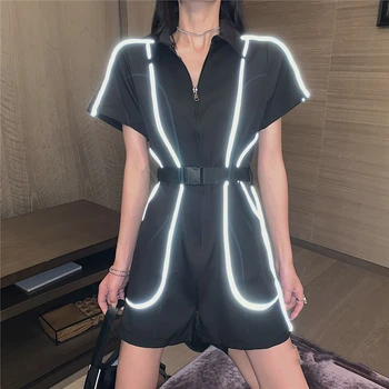 Moteris Juoda Playsuits 2020 Madinga Vasaros Šviesos Dizaino Drabužiai Aukštos Kokybės Atspindinčios Juostelės Bičiulių Palaidinė Mados Suknelė