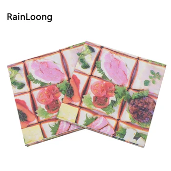 [RainLoong] Daržovių Vakarienė Servetėlės Taikymo ir Atspausdintas Funkcija Popierinės stalo Servetėlės 33cm*33cm 1 pakelis (20pcs/pak)