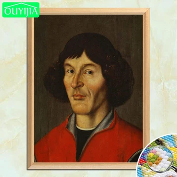 OUYIJIA Astronomas Nikolajus Kopernik Portretas 5d 