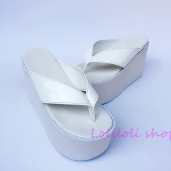 Princesė saldus lolita batai, Japonų dizainas, pritaikytas specialiųjų formos balta fifo Kryžiaus susieti platformos basutės an1242