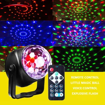 Karšto Mini RGB LED Kristalų Magija Kamuolys Etapo Poveikį, Apšvietimo Lempos Lemputė Šalies Disco Club DJ Šviesos Lazerių Šou Lumiere Pluošto 6W