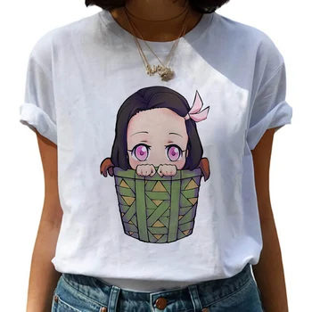 Moterų marškinėliai Japonų Anime Kimetsu Nr. Yaiba Demonas-Žudikas T-shirt Grafikos Top marškinėliai Streetwear Punk T-shirt moteris