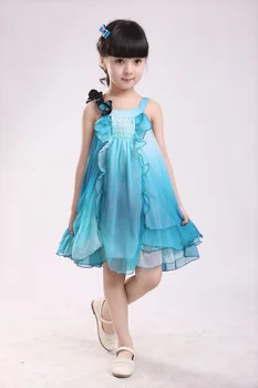 Korėjos mados Mergaičių vasaros suknelės šifono princesė dress vaikams apsirengti vaikams Drabužių fabrikas realizavimo